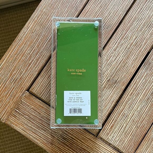 Kate Spade Black Ink Fine Tip Pen Set & Acrylic Tray - Picture 9 of 9